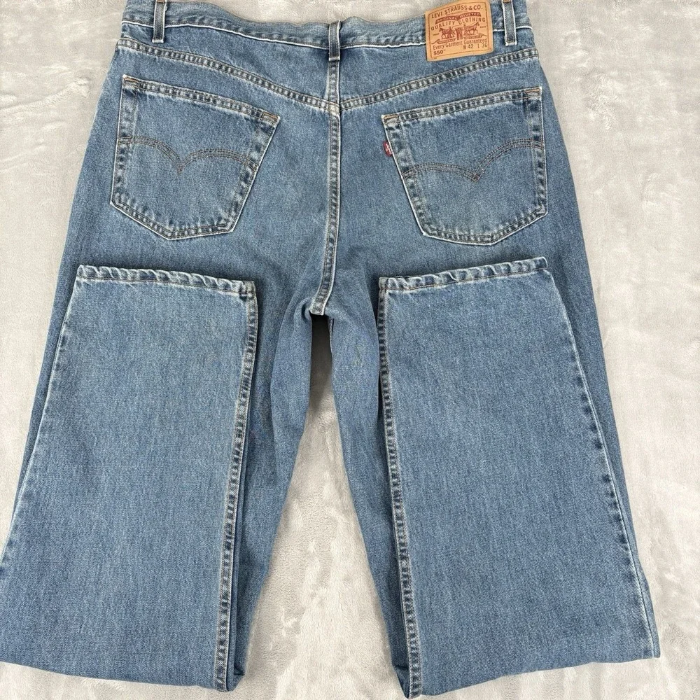 Levi's 550‎ Relaxed Fit Jeans Men 42x36 (Fits 41x36) Blue Denim USA Made Vintage